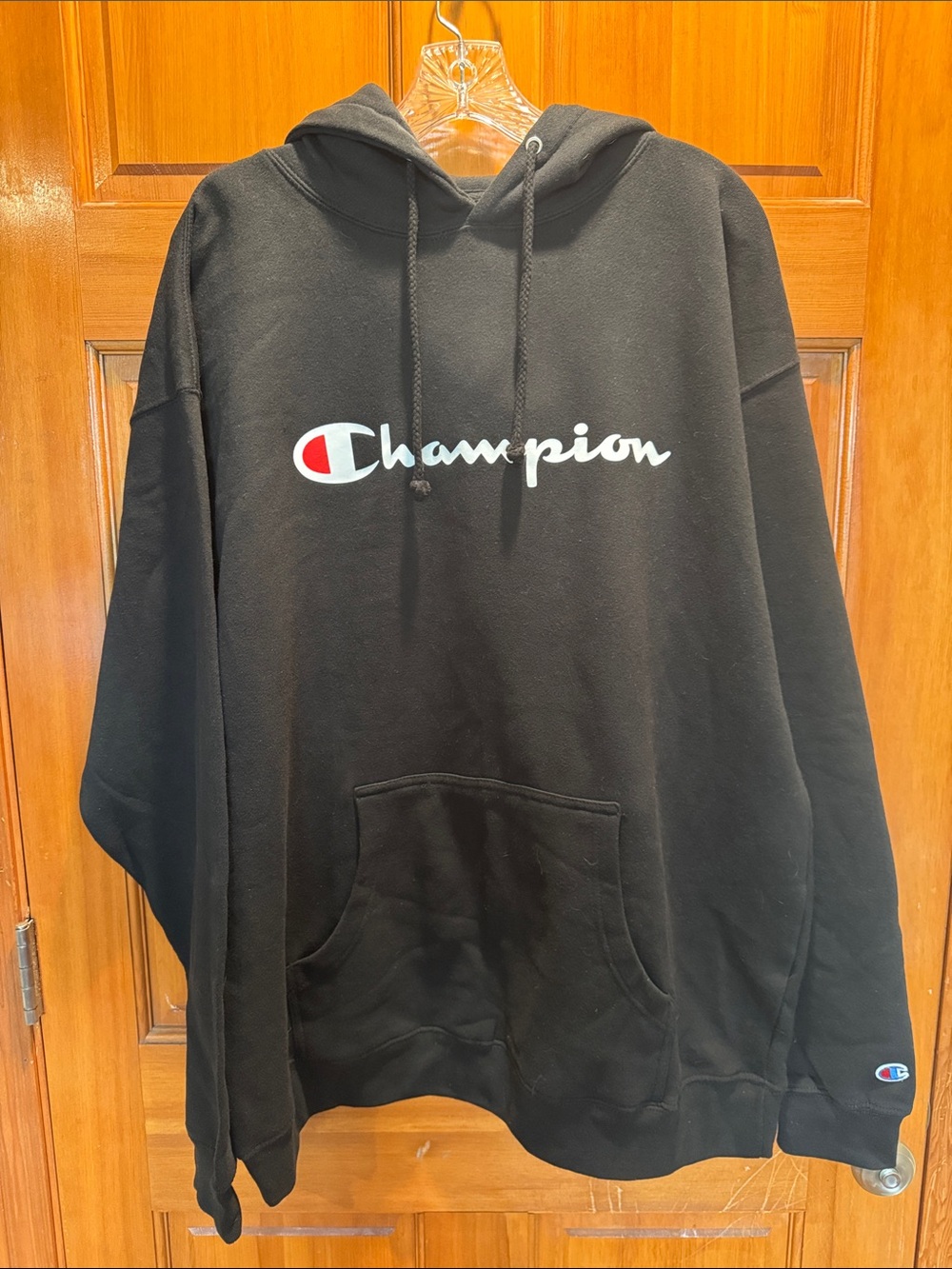 Champion Black Authentic Athletic Wear Logo Pullover Hoodie Plus Size 2XL